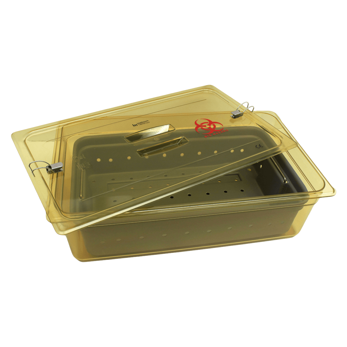 Healthmark Stainless Steel Instrument Tray with Latches, 21" x 13" x 6"