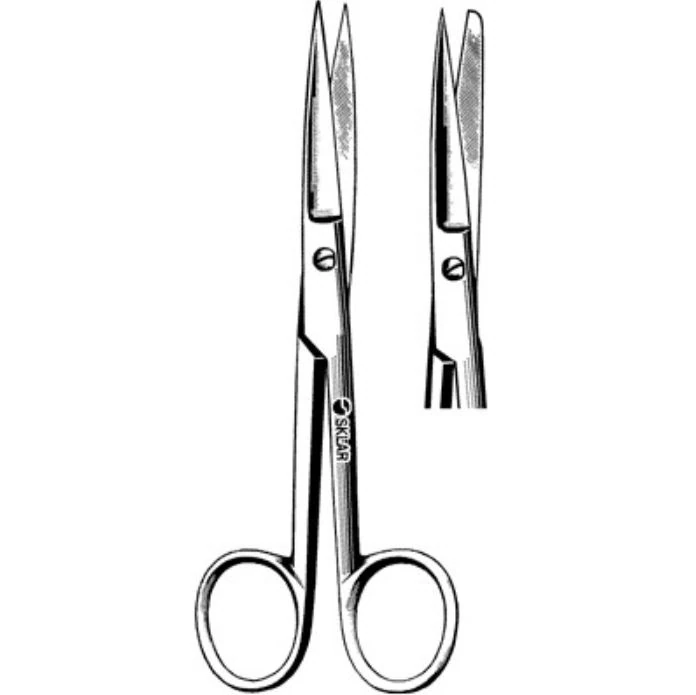 Sklar Instruments Operating Scissors, Sharp/Blunt, Straight, 4.5" (4-1/2"), Stainless Steel, Non-Sterile, Reusable, Each