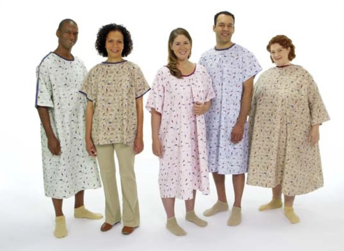 Monet Patient Gown, Adult One Size, Heather, Cotton/Polyester, 45 in x 60 in, Reusable, Each