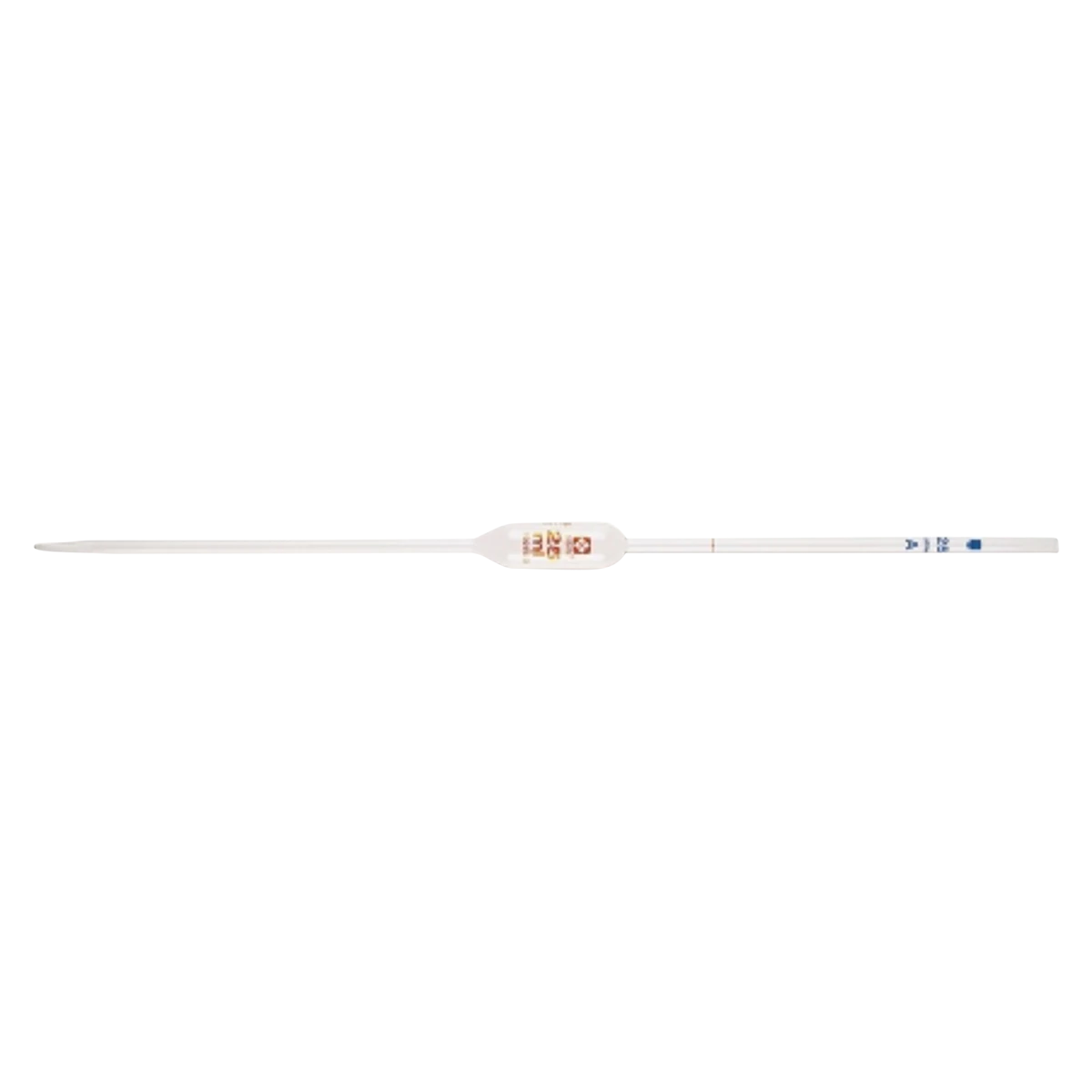 Sibata Volumetric Pipette, 5 mL, Graduated, 375 mm, Reusable, Class A, White, 12/Pack