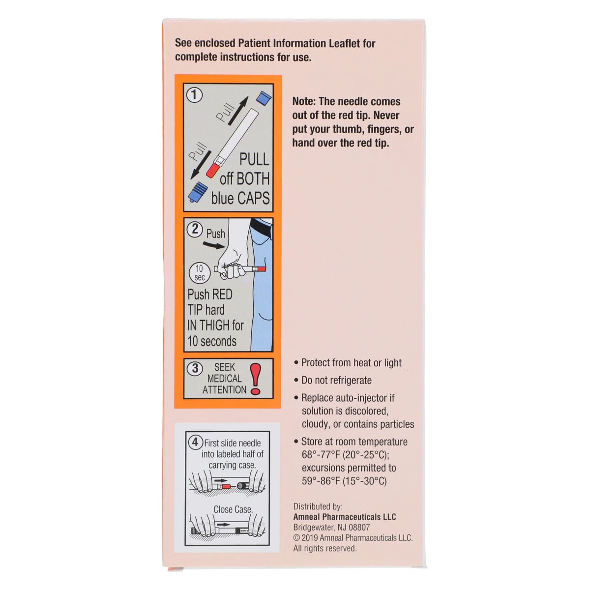Amneal Epinephrine Auto Injector Jr, 0.15mg, 2/Package