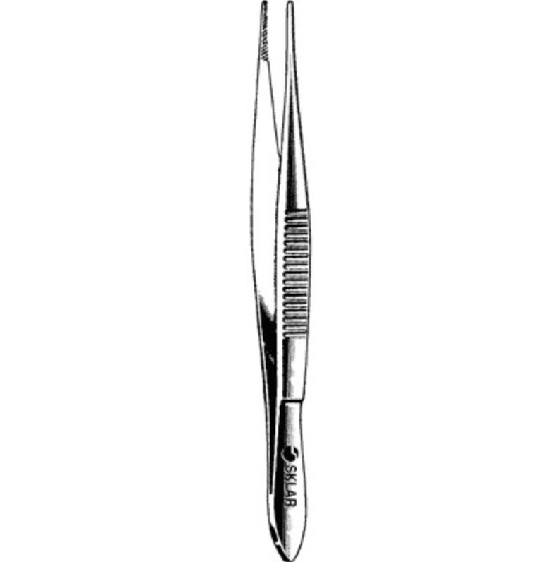 Sklar Instruments Dressing Forceps, Straight, 4", Stainless Steel, Non-Sterile, Each