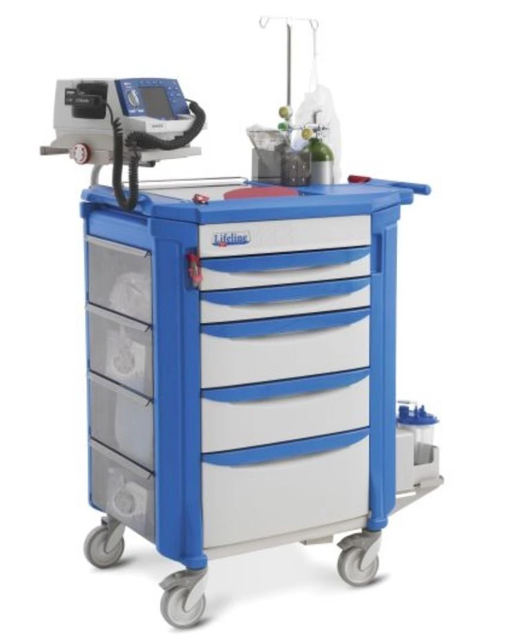 InterMetro Lifeline Code Response Cart, 5 Drawer