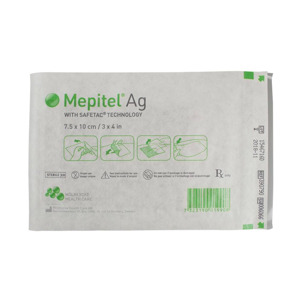 Mepilex Ag Antimicrobial Silver Foam Dressing, 3" x 4", Mepilex Ag