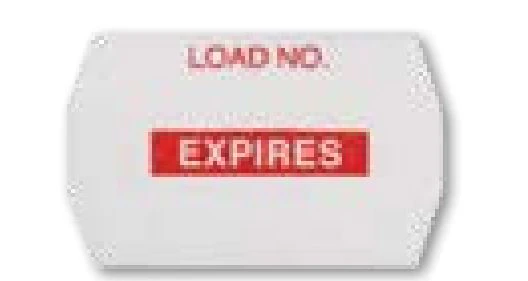 Crosstex Articulating Paper Label Applicator Paper Labels, Red, Expires, 1125/Roll, 10 Rolls/Case