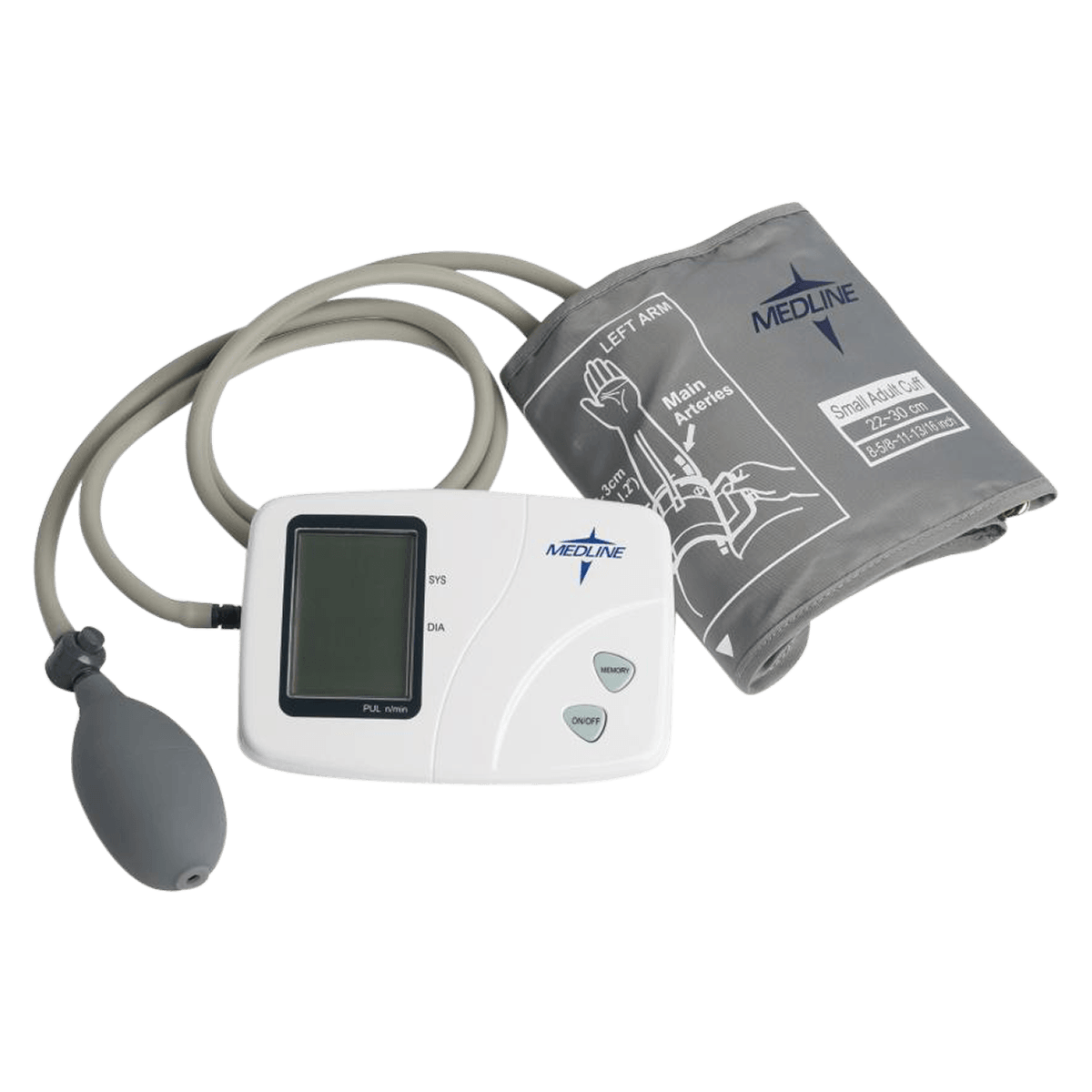 Medline Pro Semi-Automatic Digital Blood Pressure Monitor, Adult, Gray/White, 1 Each