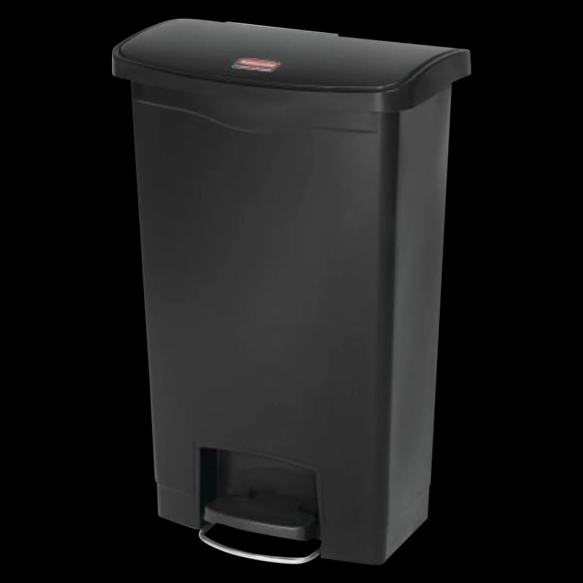 Rubbermaid Commercial Streamline Resin Step-On Container, Black, 1 Each