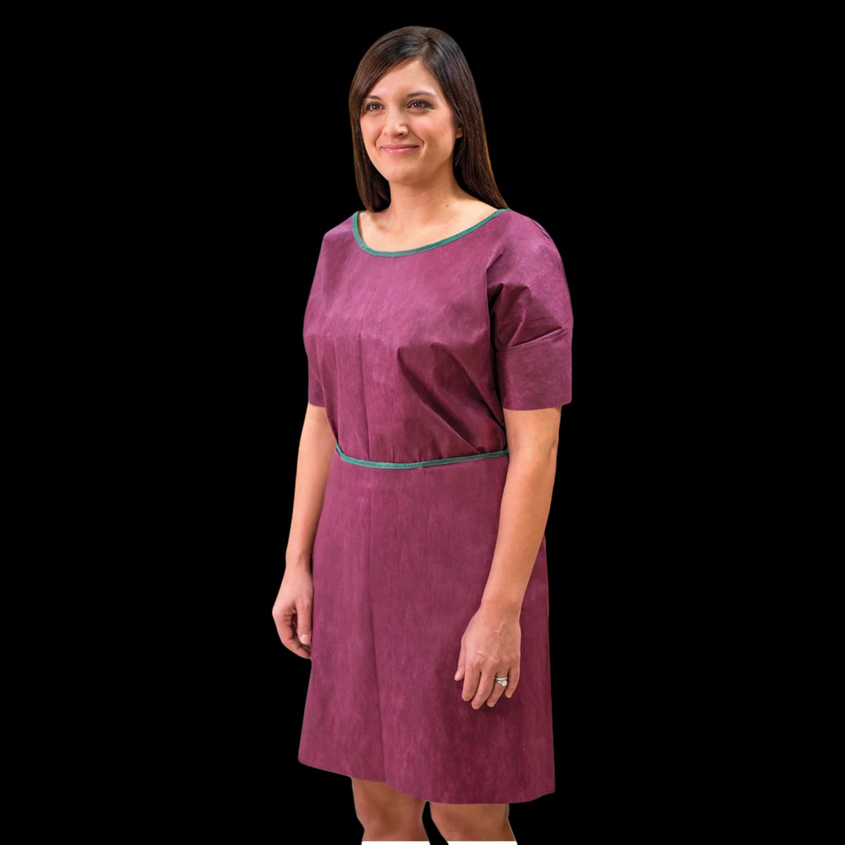 Graham Medical Non-Woven Patient Exam Gown with Ties, Medium, Maroon, 28 in x 42 in, 50/Case