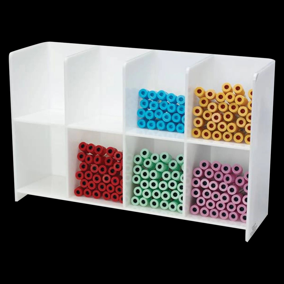 Marketlab Tube Rack, 8-Place, White, 5x4x5"