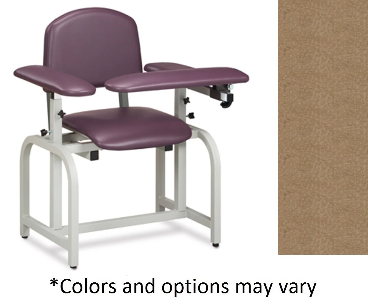 Clinton Industries Lab X Series Blood Draw Chair with Arms, Desert Tan, 400 lb Capacity