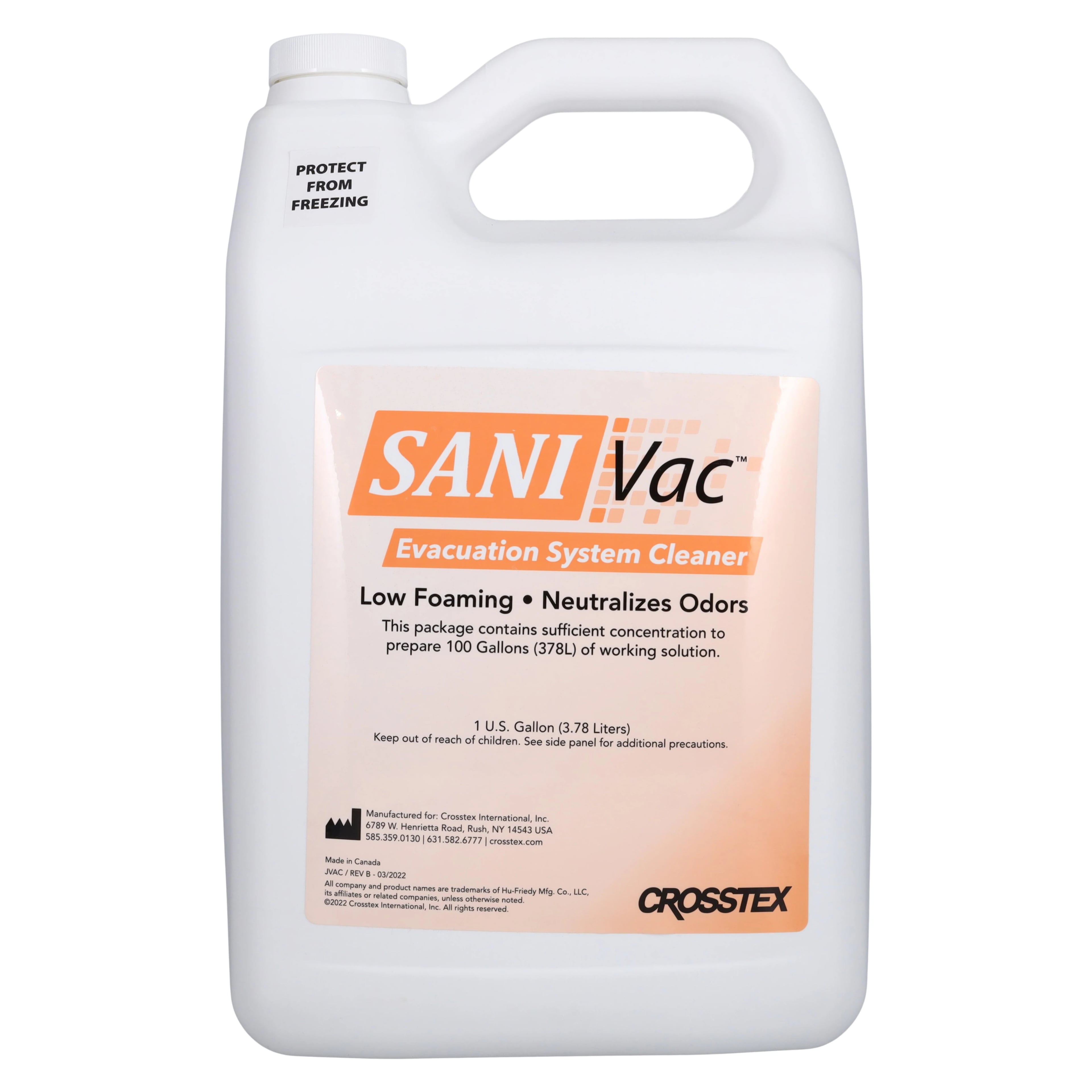 Crosstex Sani Vac Evacuation System Cleaner, 1 Gallon, JVAC