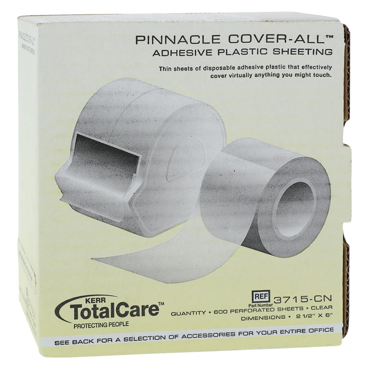 Pinnacle Cover-All Barrier Film, Clear, 2.5" x 6", 600/Roll, 3715-CN