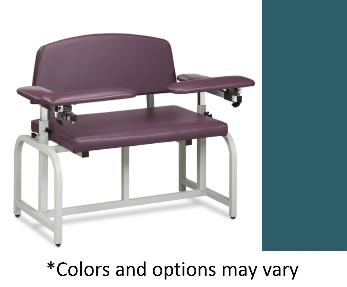 Clinton Industries Blood Draw Chair with Padded Arms, Slate Blue