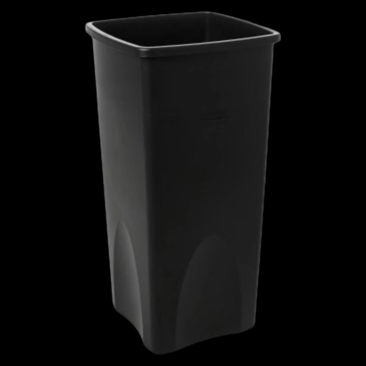 Rubbermaid Commercial Untouchable Square Waste Receptacle, 23 Gal, Black, 3/Case (No Lid)