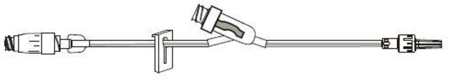 MaxPlus IV Extension Set, Needleless, NAC Y-Site, 10 Drops/mL, 7-1/2" Spin Male Luer Lock, Slide Clamp, Pressure-Rated, 50/Case