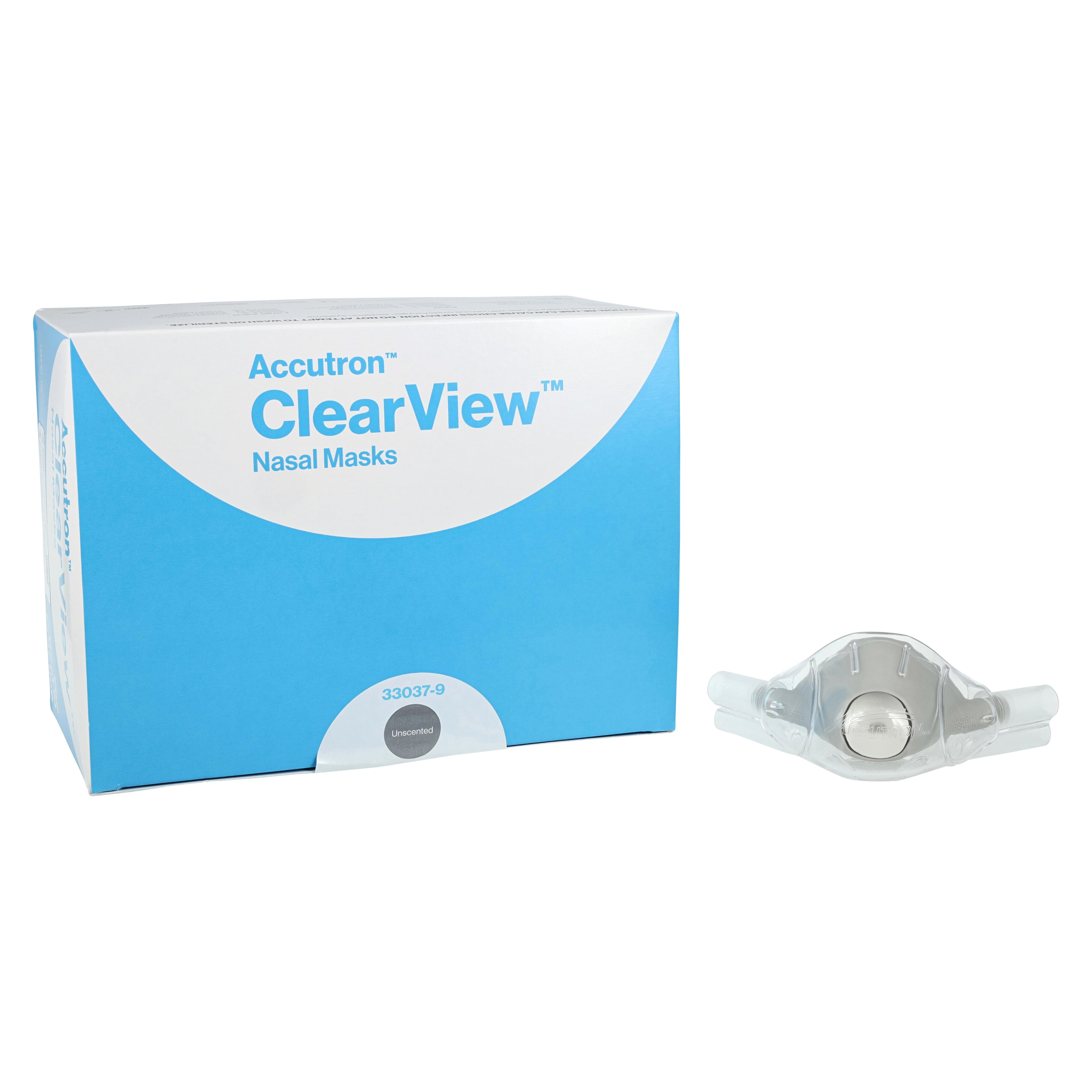 Accutron ClearView Single-Use Nasal Mask, Adult, Unscented, Grey, 12/Pk, 33035-9