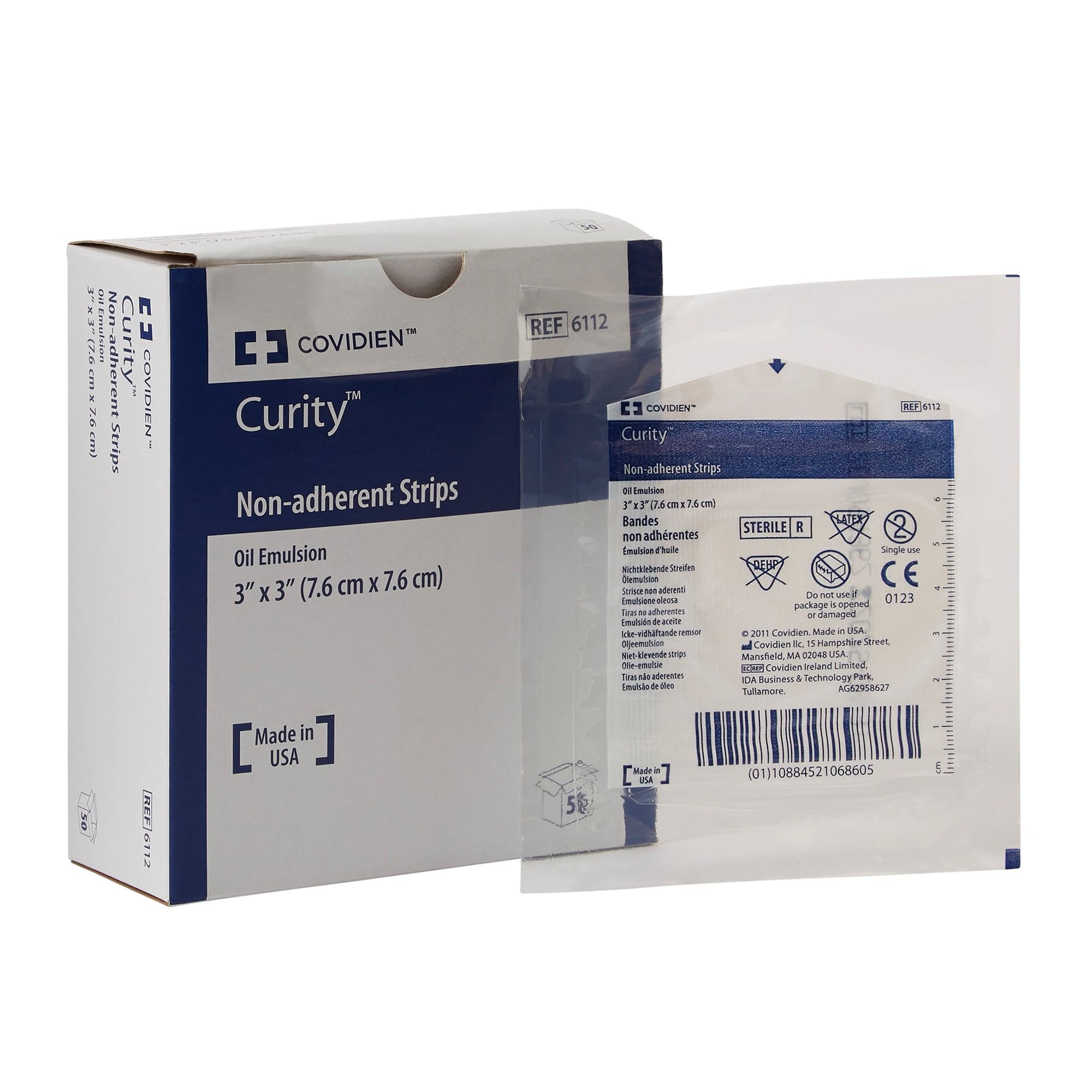 Curity Oil Emulsion Strip Dressing, 3x3", Sterile, Non-Adherent, Absorbent, Latex-Free