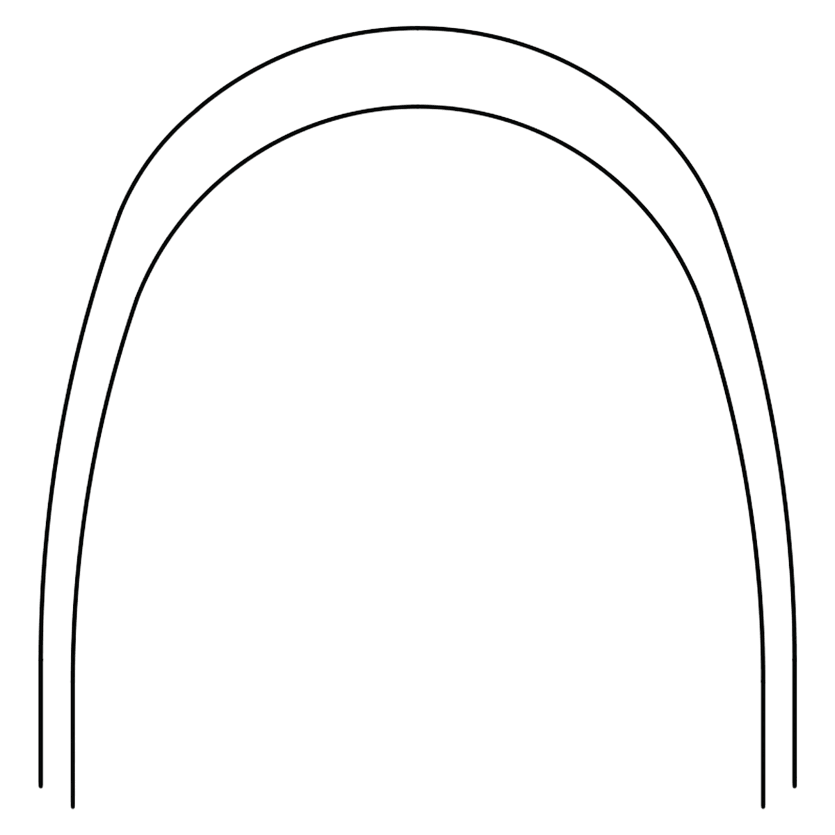018 Lower Nitanium Archwire, Pro Form Arch, 0.018 in, 100/Package