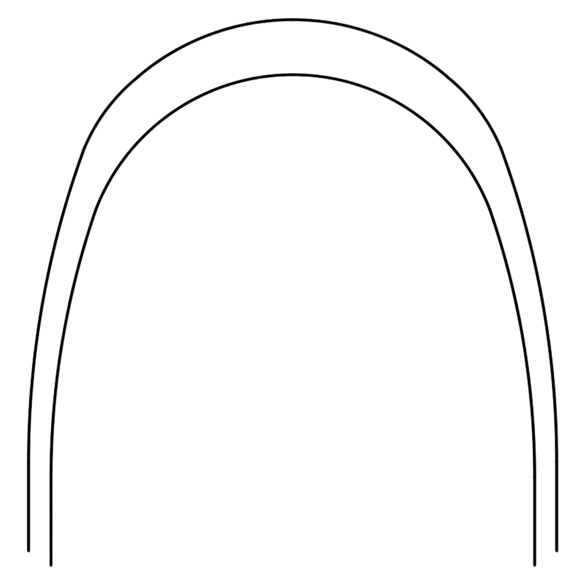 020 Lower Nitanium Archwire, Pro Form Arch, 0.020 in, 100/Pk