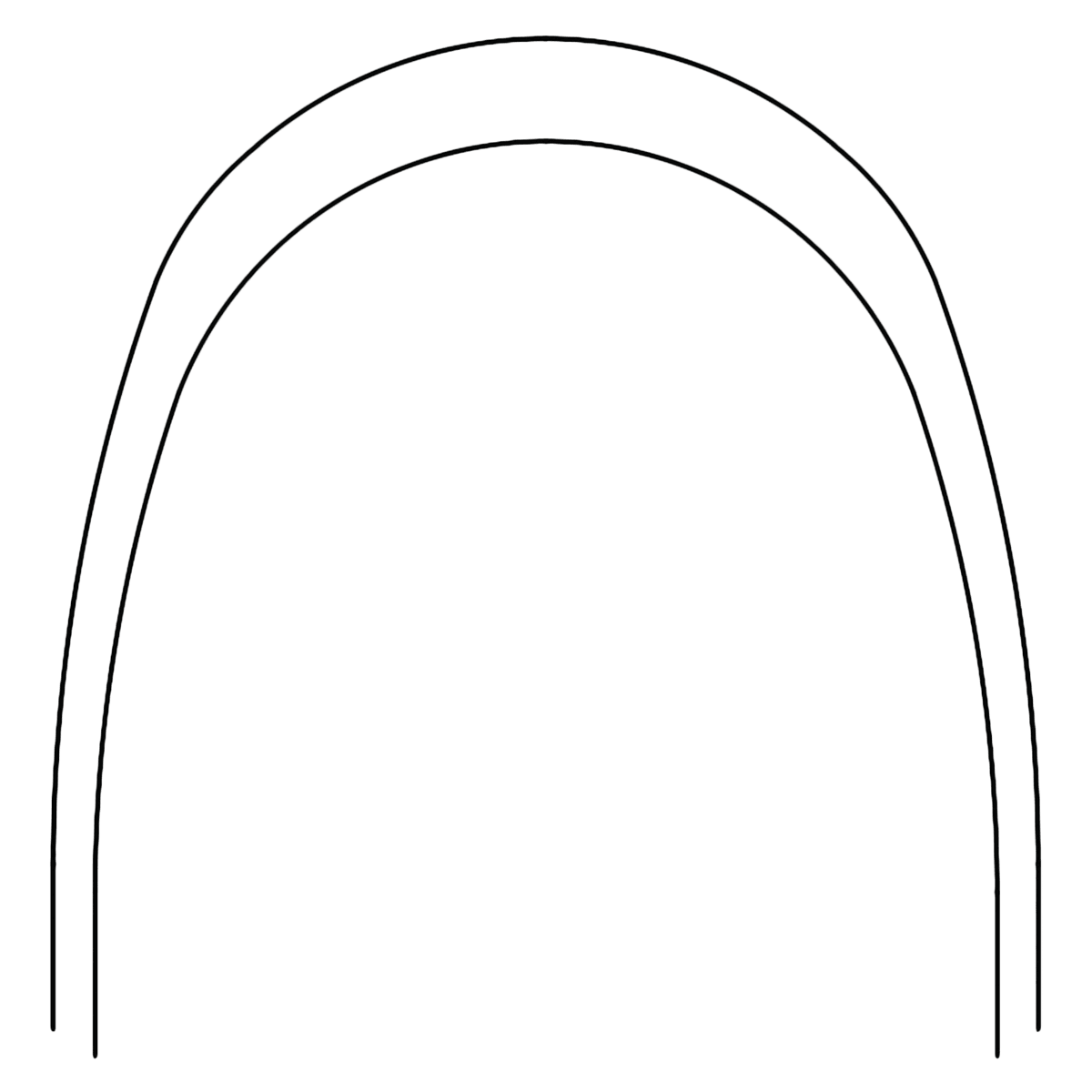 Nitanium Upper Pro Form Archwire, 0.019" x 0.025", 10/Package