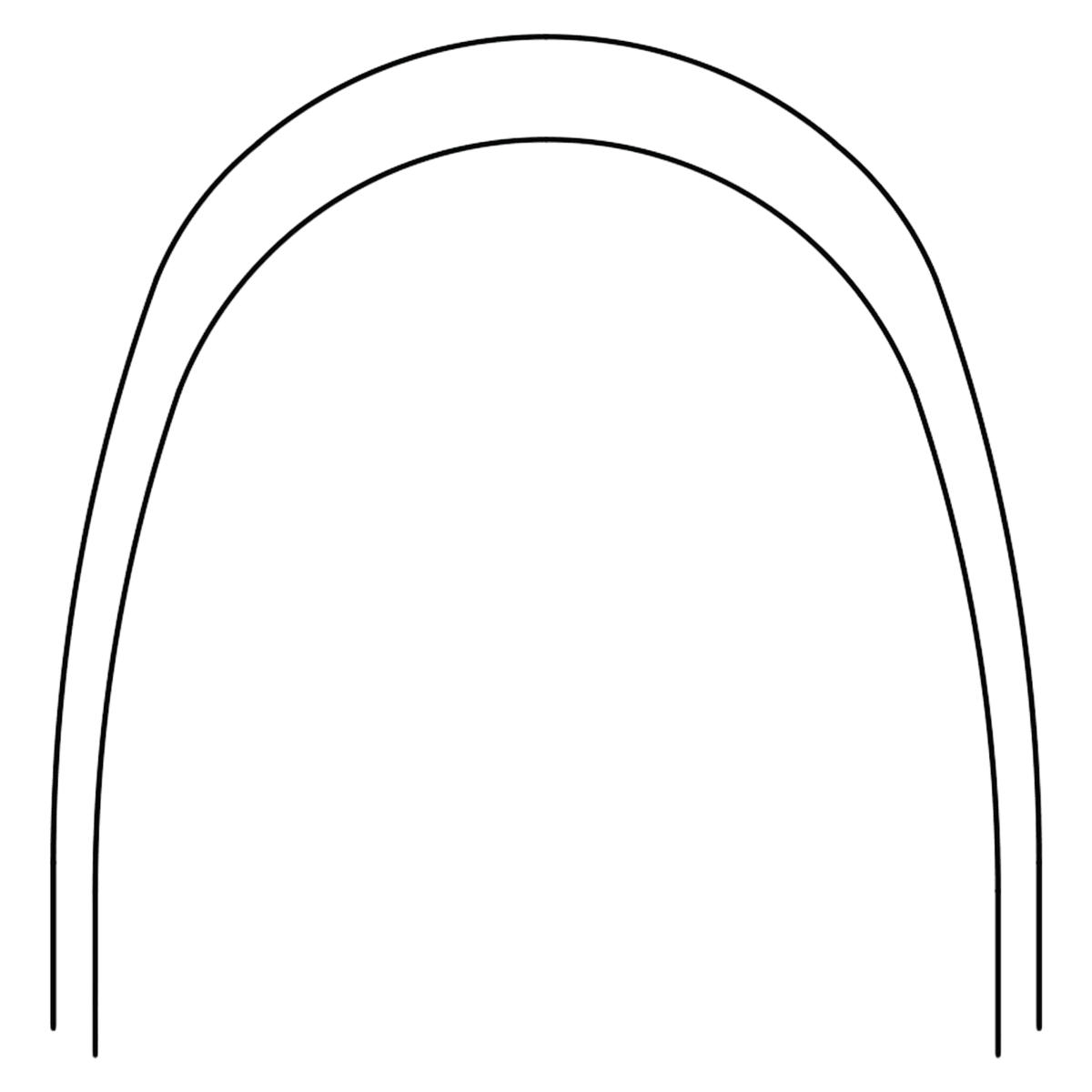 Ortho Organizers Nitanium Archwire, Upper Pro Form, 0.018 x 0.024, Coated, 018X024