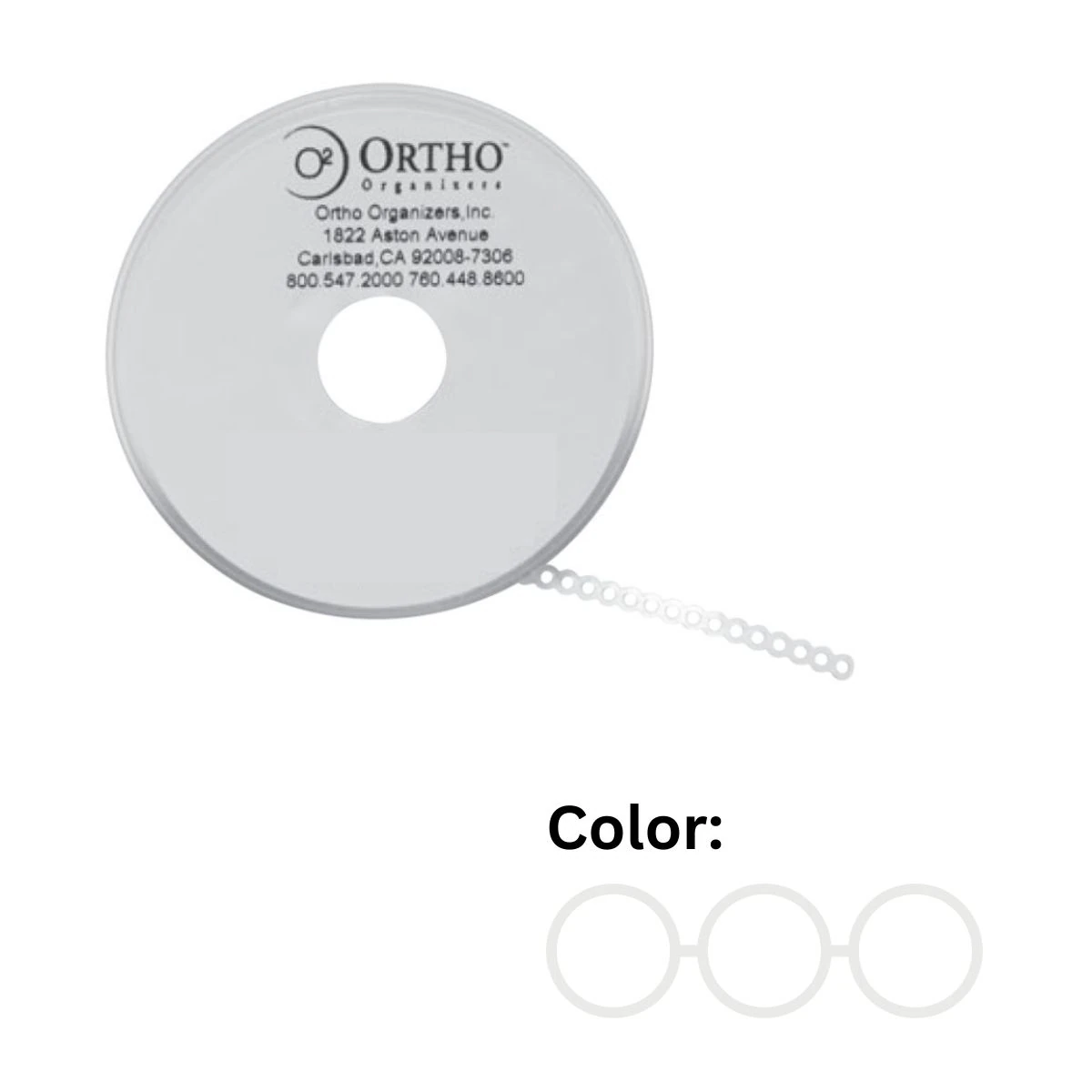 Henry Schein Orthodontics 120 O-Ties Ligature Ties, Clear, 0.120 in, 30/Pk