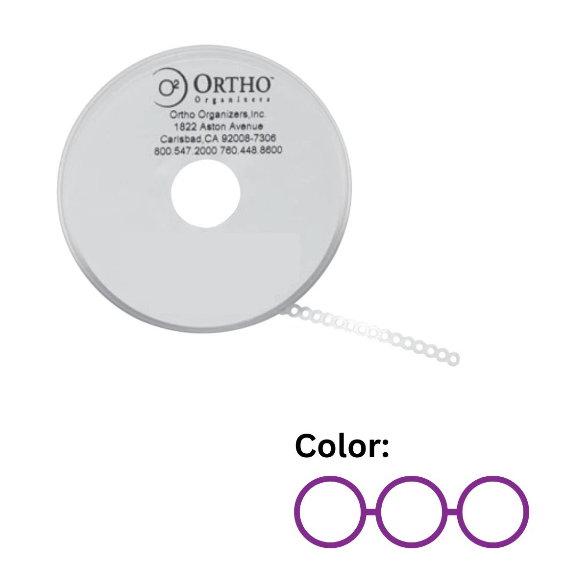 Henry Schein Orthodontic Ligature Ties, 0.120 in, Purple, 30/Pk