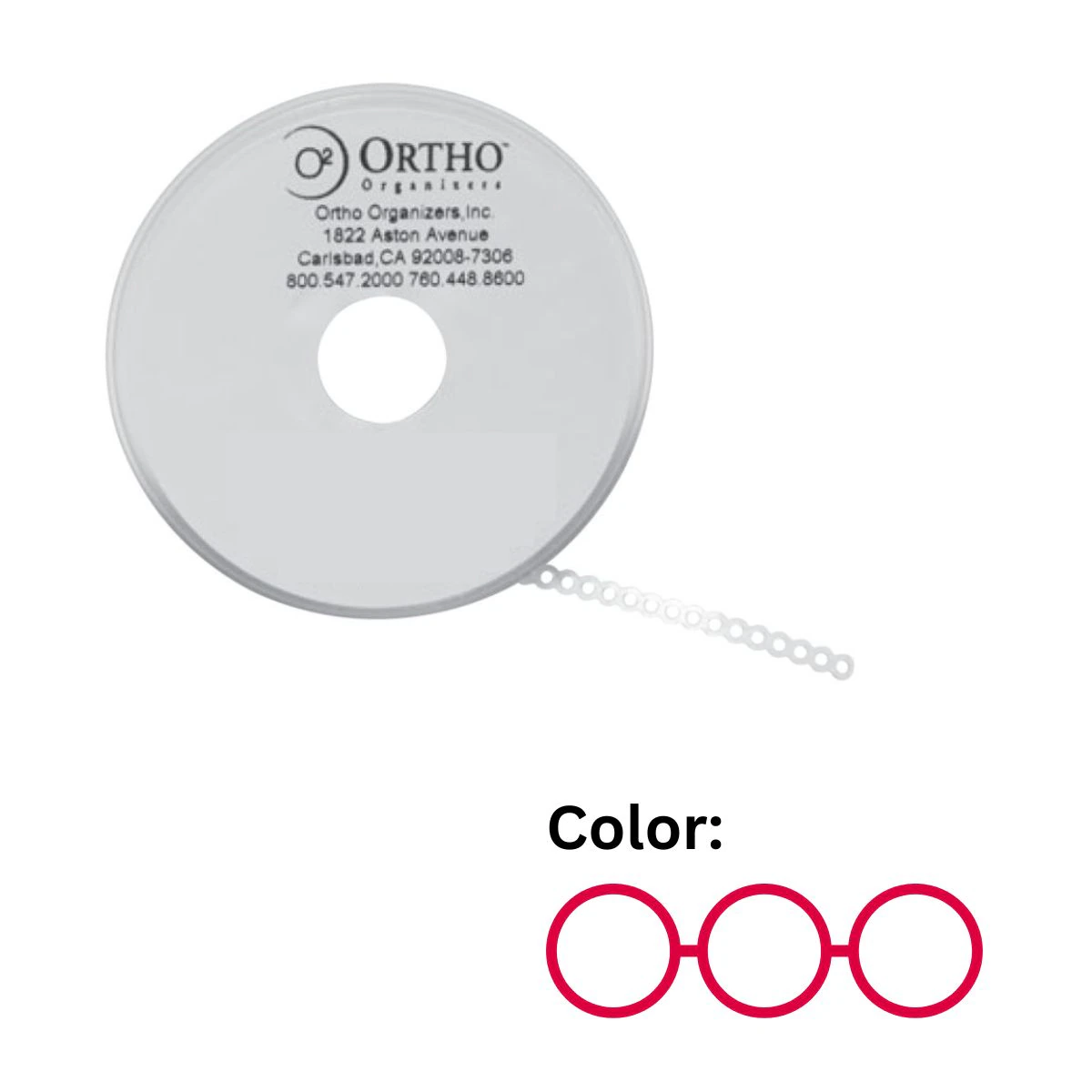Henry Schein Orthodontic Ligature Ties, 0.120 in, Red, 30/Pk