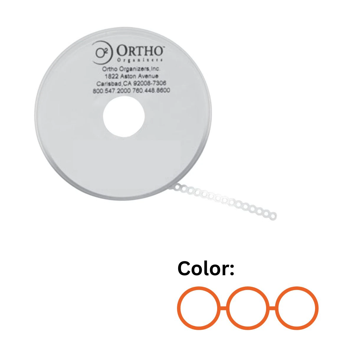 Henry Schein Orthodontics 120 O-Ties Ligature Ties, Orange, 0.120 in, 30/Pk
