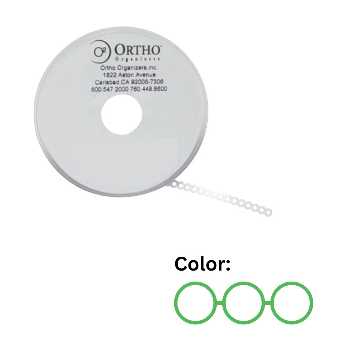 Henry Schein Orthodontic Ligature Ties, 0.120 in, Neon Green, 30/Pk
