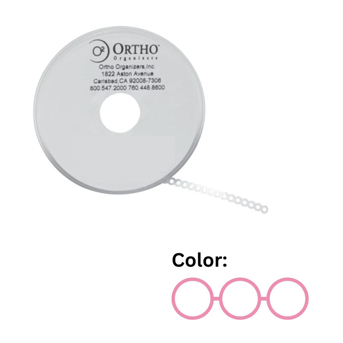 Henry Schein Orthodontics 120 O-Ties Ligature Ties, Light Pink, 0.120 in, 30/Pk