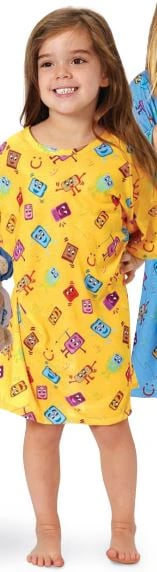 Fashion Seal Mobies Pediatric Patient Gown, Small, Yellow, Polyester Knit, Each
