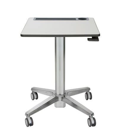 Ergotron LearnFit Sit-Stand Desk, 16" Travel Adjustable, White