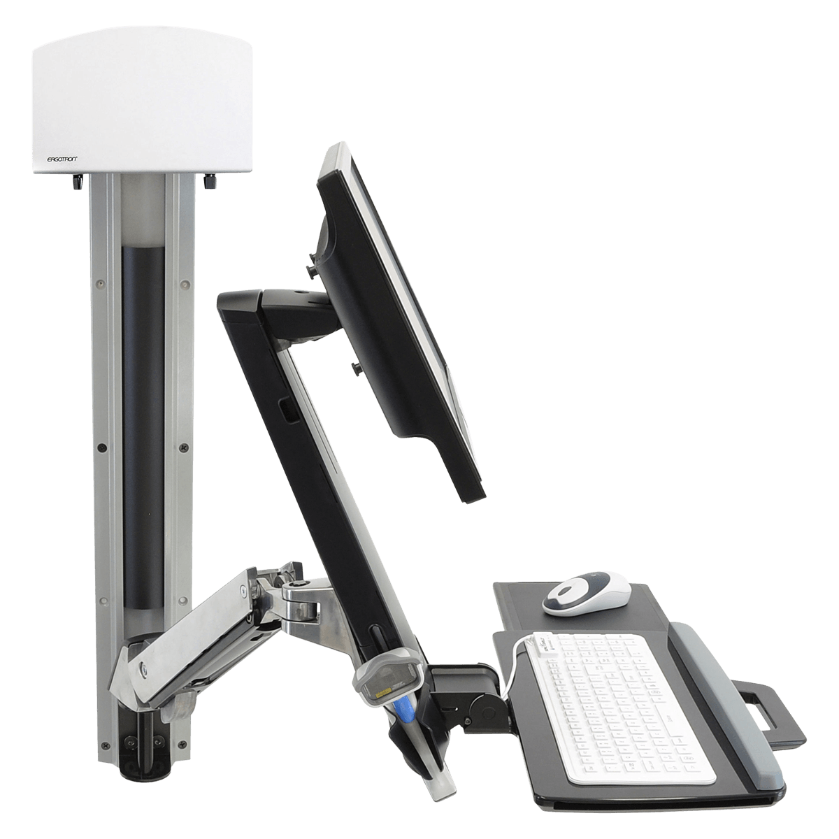 Ergotron StyleView Sit-Stand Combo System, Polished Aluminum Silver