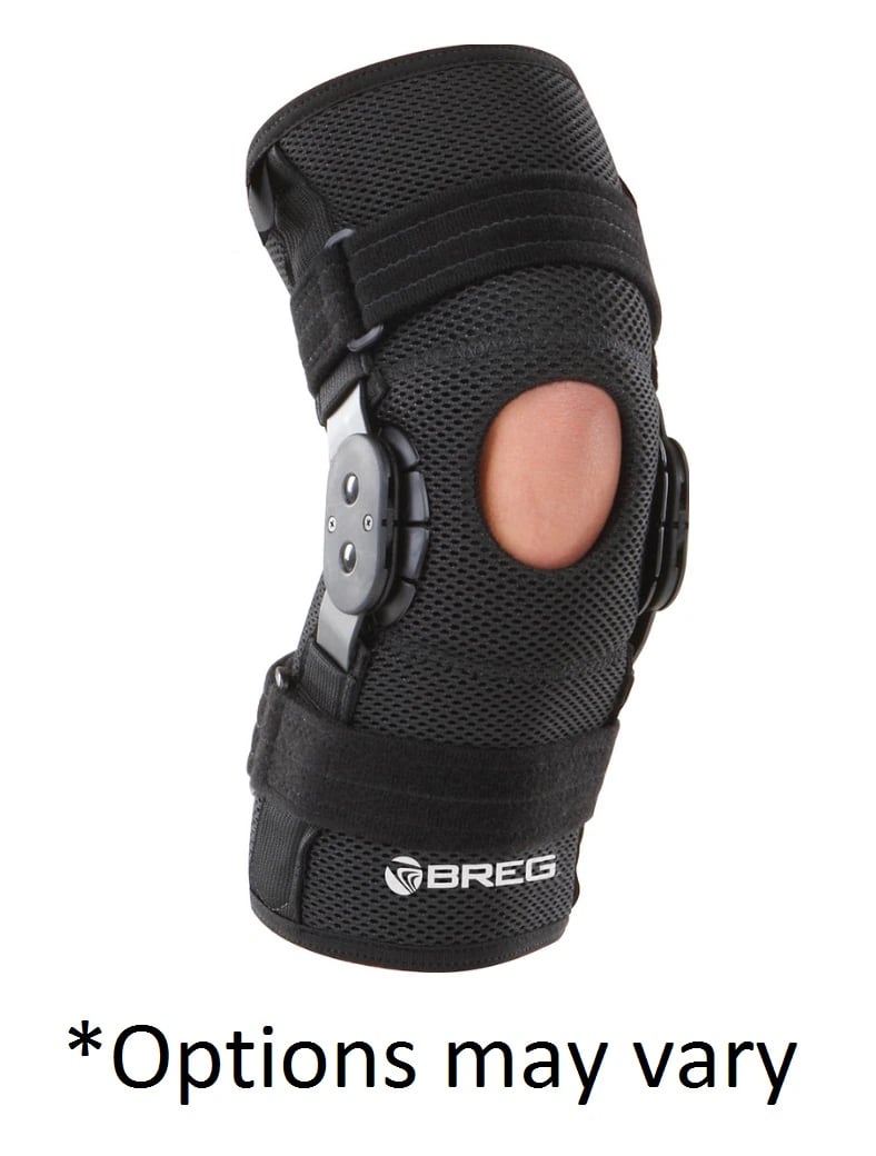 Breg ShortRunner Wraparound Knee Brace, Open Back, Neoprene, Large (21-24"), Left/Right
