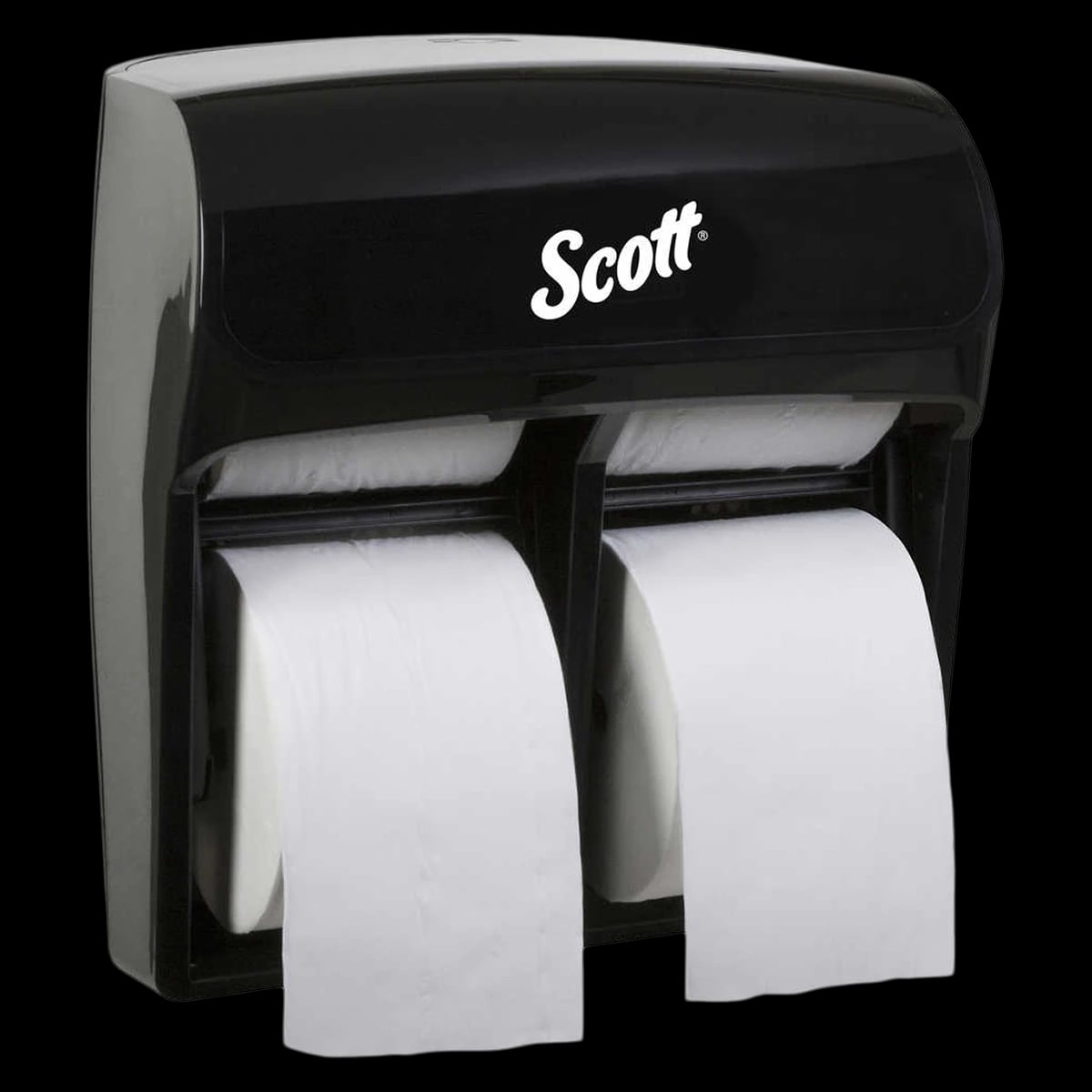 Scott Pro Toilet Tissue Dispenser, High Capacity, Black Plastic, Wall Mount, For Coreless Rolls, 11.25 in x 12.75 in x 6.19 in