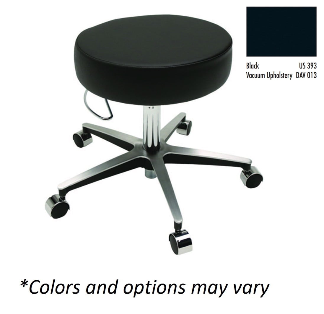 Brewer Century Series Pneumatic Exam Stool, Black, 18-24" Height Adjustment, 250 lb Capacity