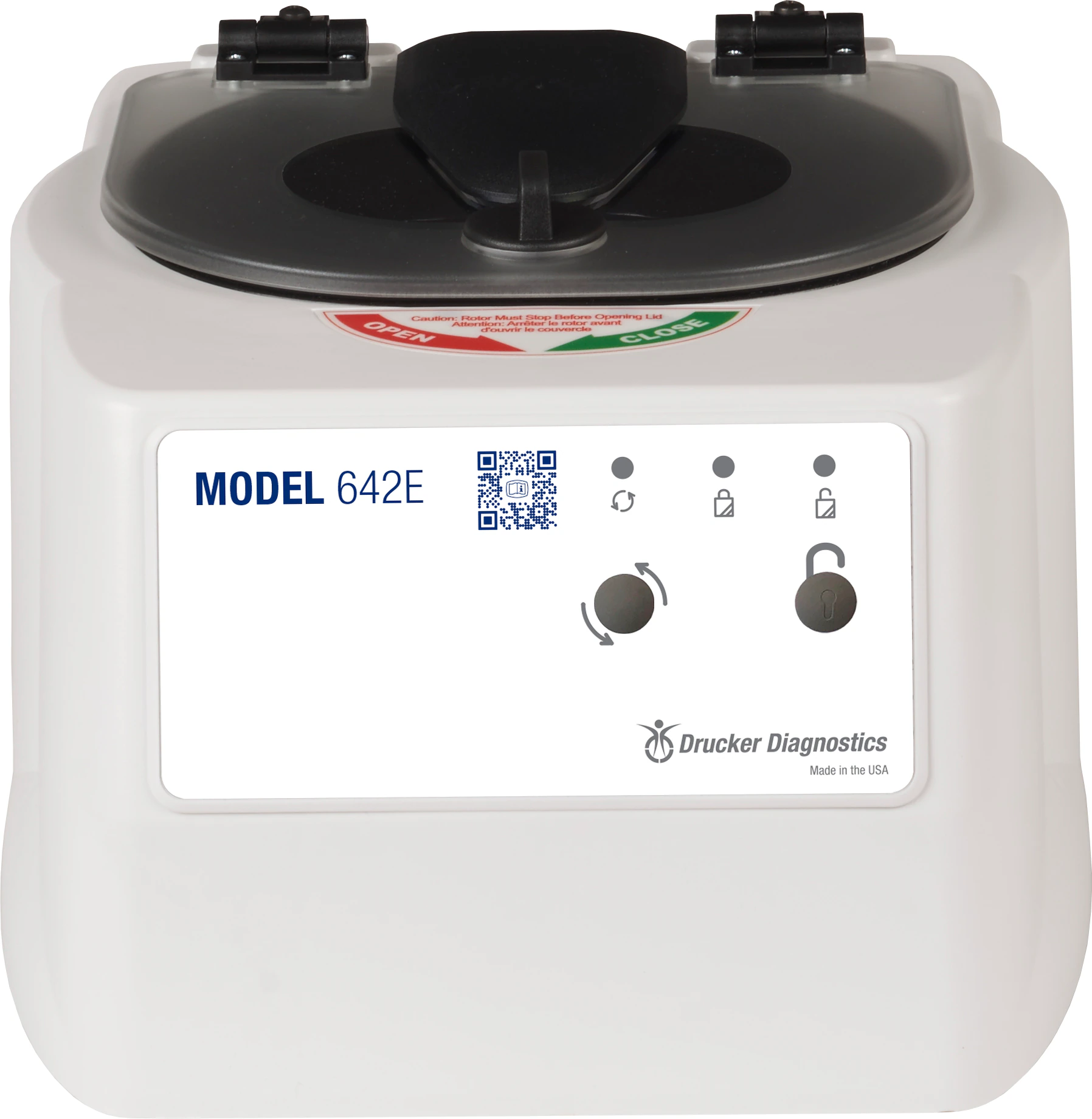 Drucker Diagnostics Centrifuge MDL 642E Academic Lab, 6-Tube Capacity, 3380 RPM, Horizontal Rotor