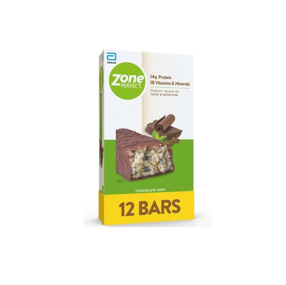 Zone Perfect Nutrition Bar, Chocolate Mint, 12/Box