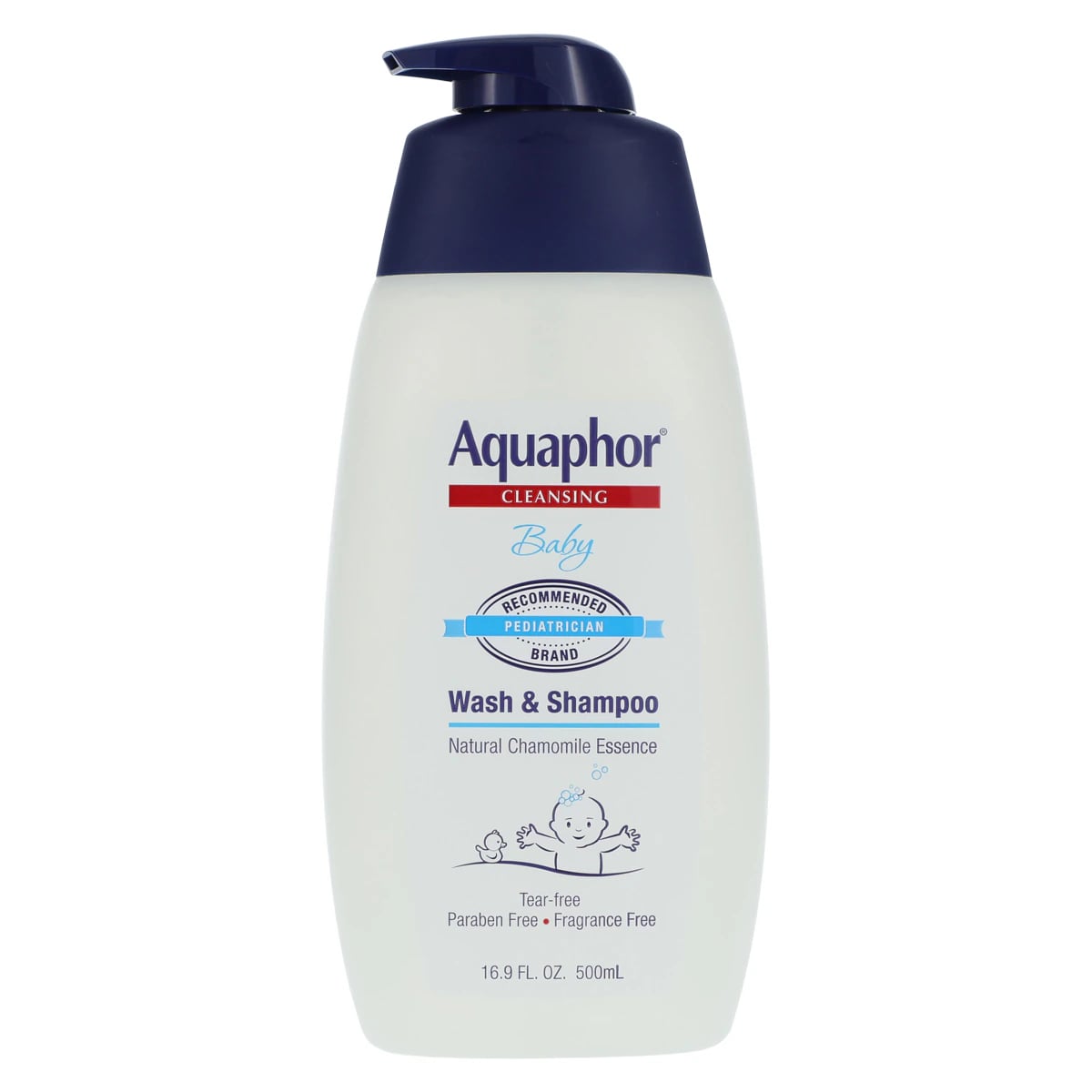 Aquaphor Baby Wash and Shampoo, Tear-Free, Fragrance Free, 16.9 oz Bottle