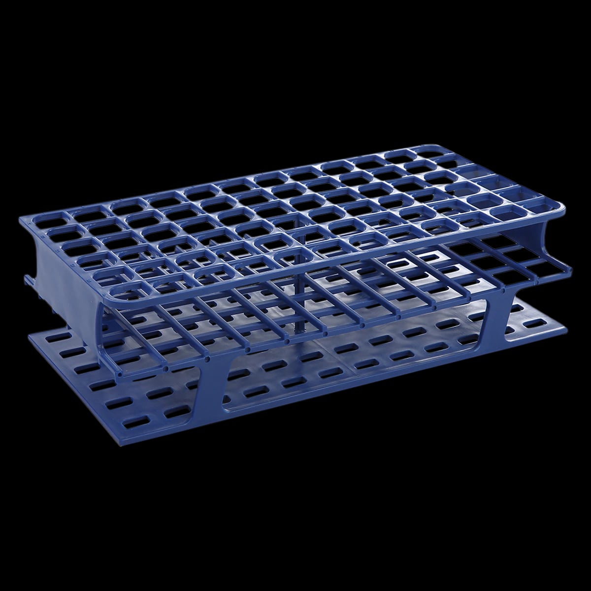OneRack Test Tube Rack, Polypropylene, Blue, 16 mm, 72 Wells, Full Size, 8/Case