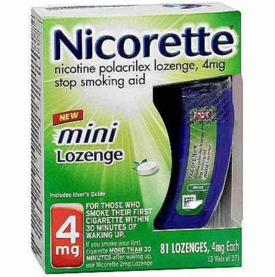 Nicorette Smoking Cessation Lozenges, 4mg, Mint, 81/Package