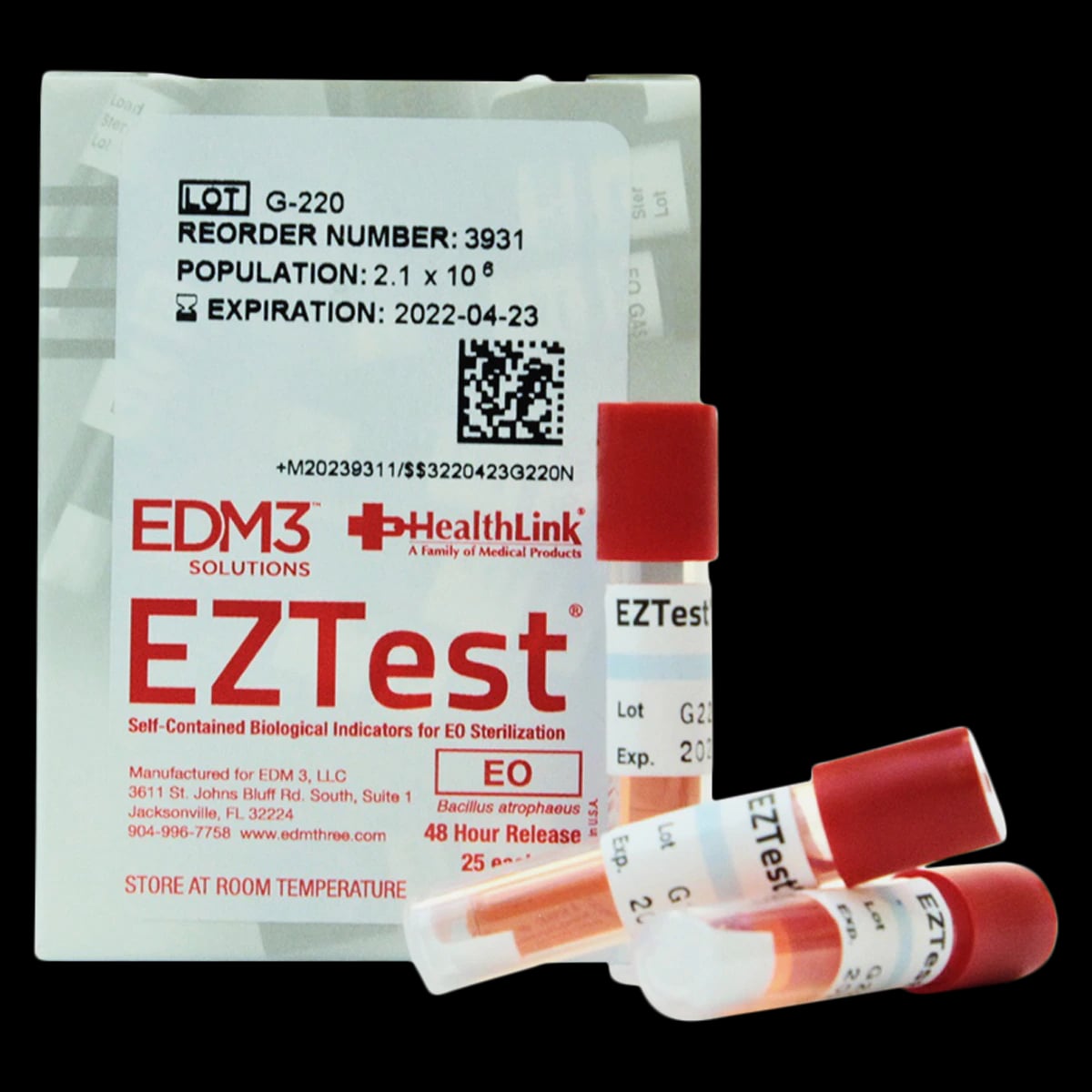 EZTest EO Biological Indicator, 25/Package