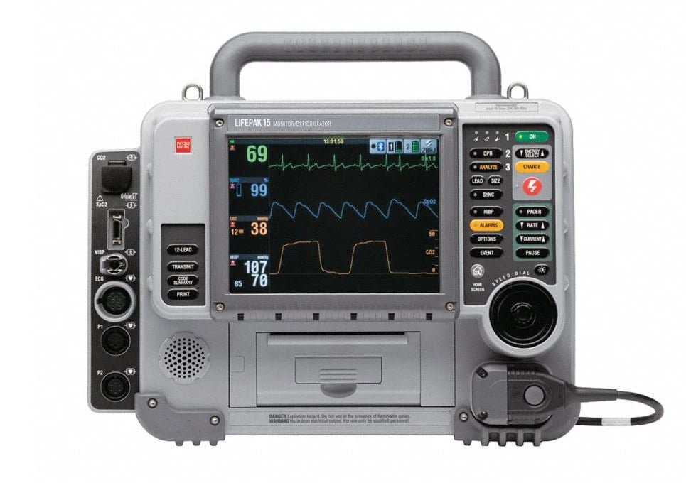 Physio-Control LIFEPAK 15 Monitor/Defibrillator, 12-Lead, Dual Mode, LCD Display, Lithium Battery