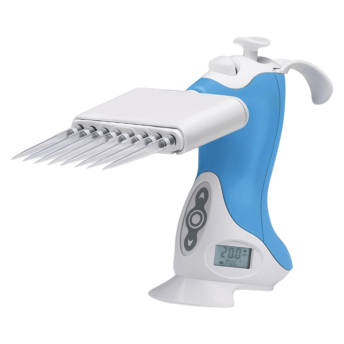 Ovation Electronic Multichannel Pipette, 8-Channel, 5-250 µL, 1 µL Increments, Blue (E8)