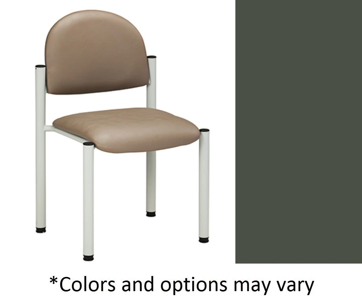 Clinton Industries Chair Side Chair, No Arms, Gunmetal Powder Coated, 300 lb Capacity
