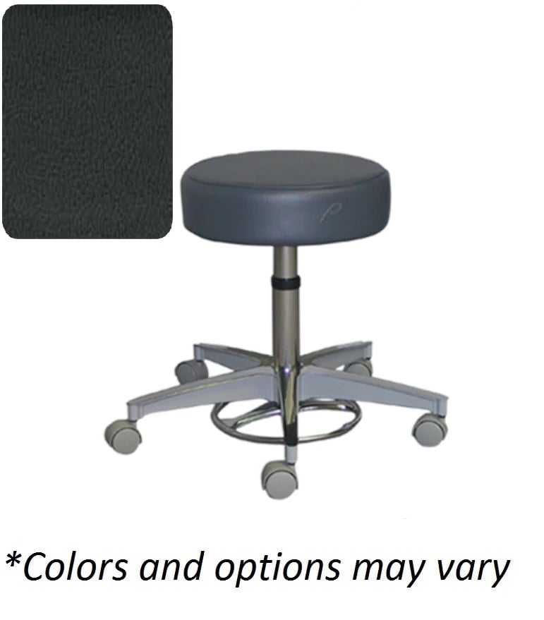 Pedigo Products Exam Stool, Pneumatic Height Adjustable 19.25"-24.5", Steel, 300 lb Capacity