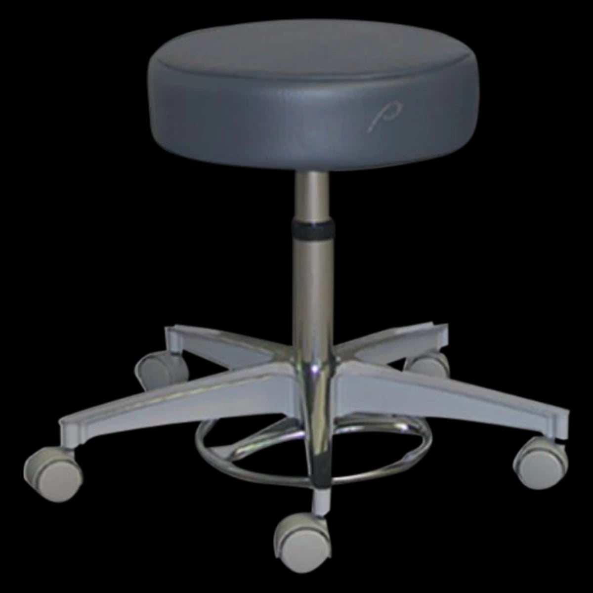 Pedigo Products Exam Stool, Pneumatic Height Adjustable 19.25"-24.5", Lake Blue, 300 lb Capacity