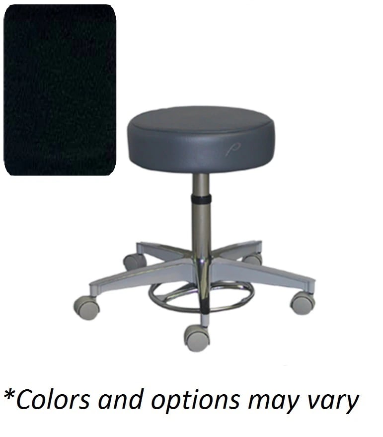 Pedigo Products Pneumatic Adjustable Exam Stool, Black, 300 lb Capacity, Seat Height 19.25"-24.5"