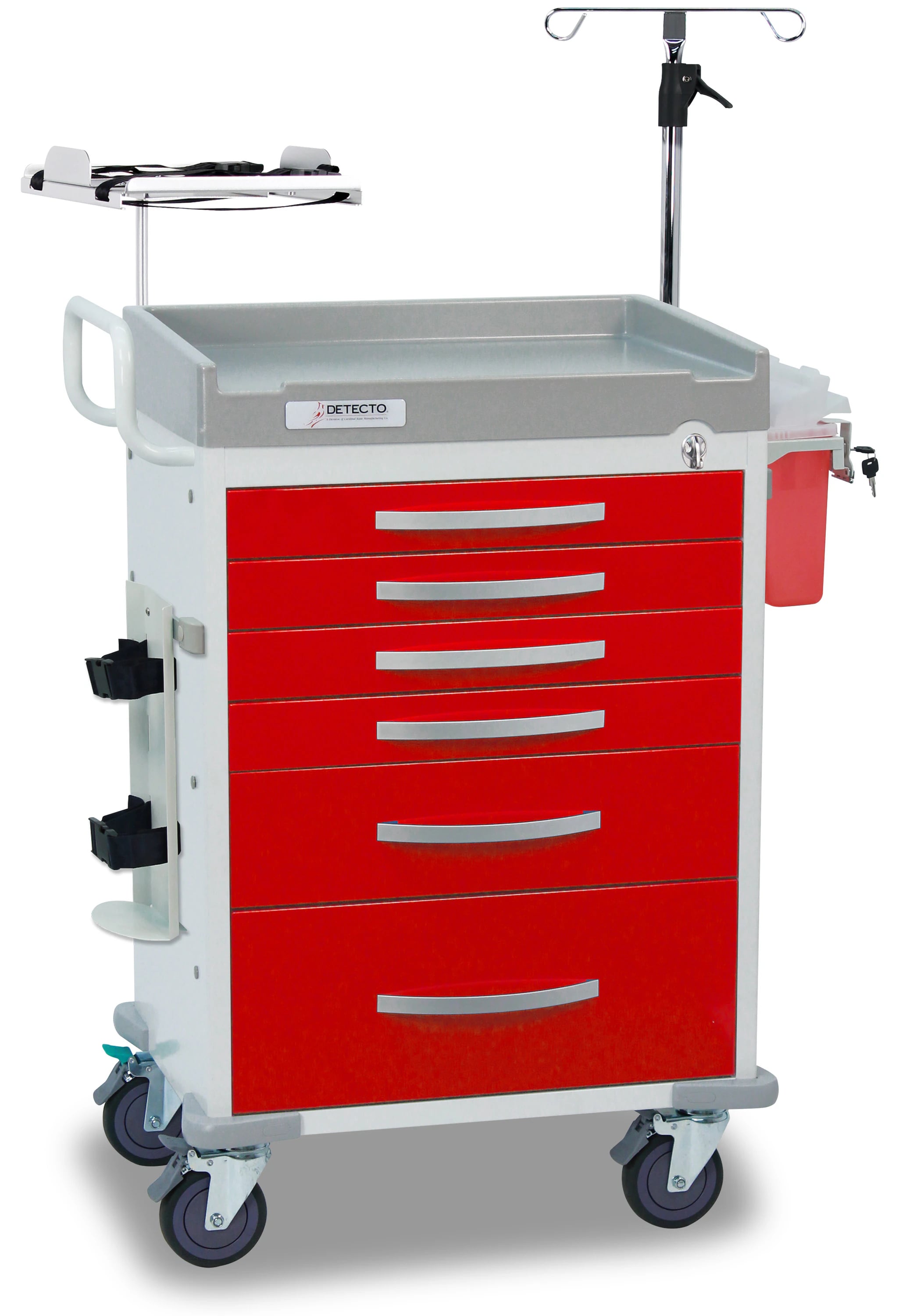 Detecto Rescue Steel Cart with Parking Lock, 27.8" x 21.3" x 41.8"